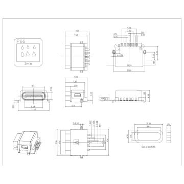 Type-C Female Waterproof SMT Offset Type Connector