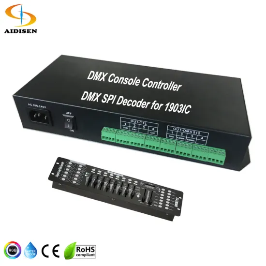 RGB LED Lighting Controller with UCS1903 SPI Decoder, DMX Control, and 1024 Pixels