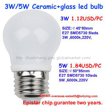 high quality constant current ceramic smd led bulb 3w/5w ce rohs