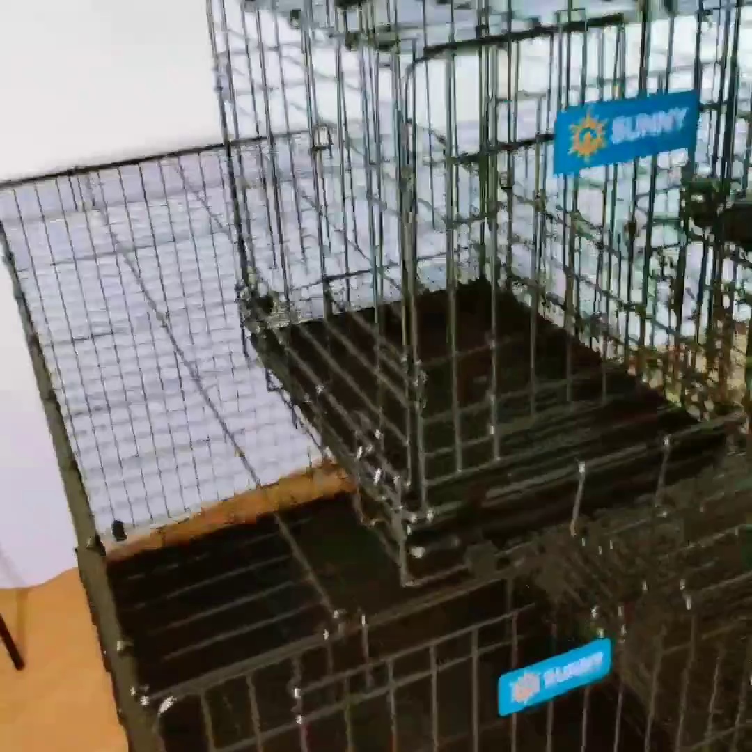 Foldable Iron Pet Carrier Cage for Dogs and Cats