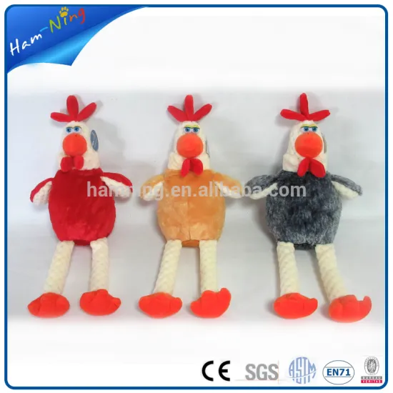25cm plush chicken christmas plastic zip lock plush gift bag with drawstring