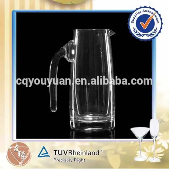 Bar accessories hand made 41oz bulk glass decanter with handle