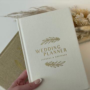 Capa de linho Melhor planejador de casamento personalizado para impressão