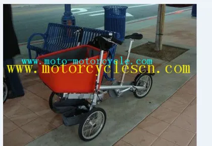 Yellow Child And Mother Stroller Bike Mobile For Shopping