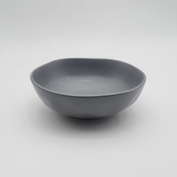 Set di pelo di glassa di glassa a forma di colore irregolare grigio/set da tavolo in ceramica