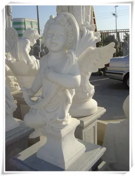 Life Size Little Marble Angel Garden Ornament Statue