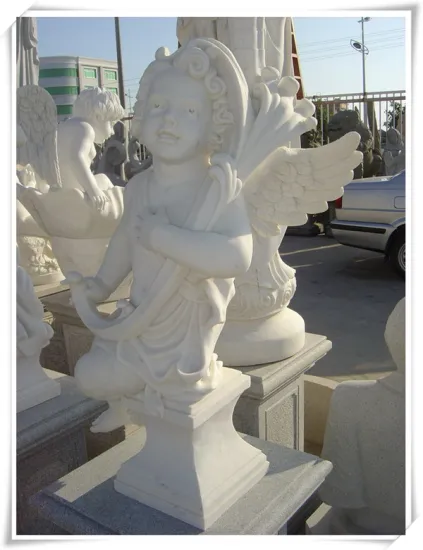 Life Size Little Marble Angel Garden Ornament Statue