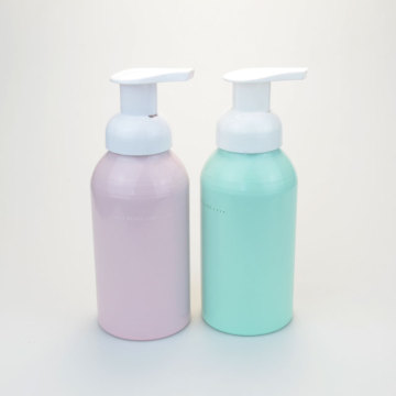 OEM empty 500ml 300ml 200 ml aluminum shampoo body hand wash green pink foaming pump dispenser bottles