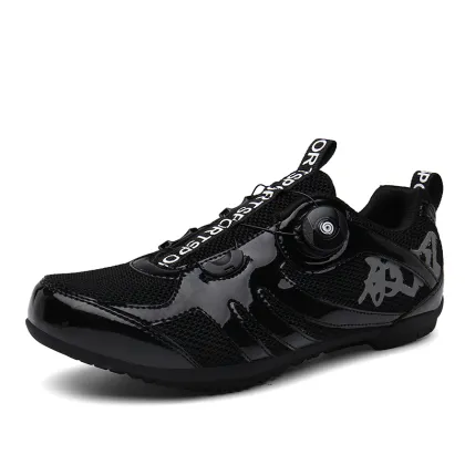 Classic Cycling Shoes: Breathable Men's Lockless Road Bicycle Shoes and Women's Non-Slip Rubber Sole Sneakers