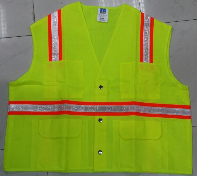 High Visibility Roadway Safety Vest with Button