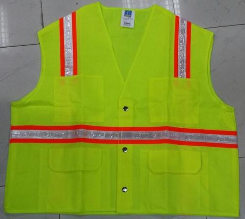 High Visibility Roadway Safety Vest with Button