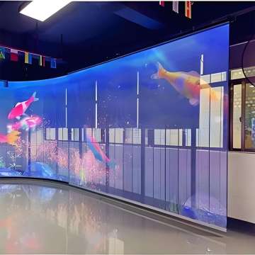 LED transparente Glasfilmbildschirme für Einkaufszentren Displays