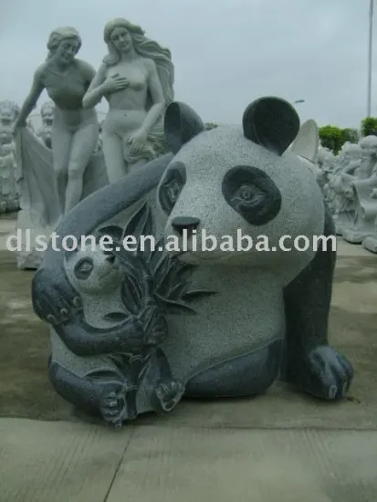 Stone Panda Sculpture