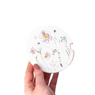 Custom Pressed Flower Design Assorted Floral Ceramic Coasters (Set of 4)