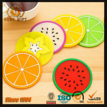 Fruit shaped custom pvc cup mat
