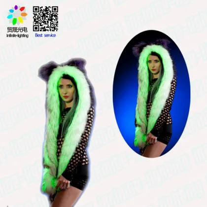 LED Wolf Hooded Scarf Hat