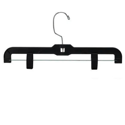 25pcs Black Plastic Skirt Pants Slack Bottom Hangers with Clips