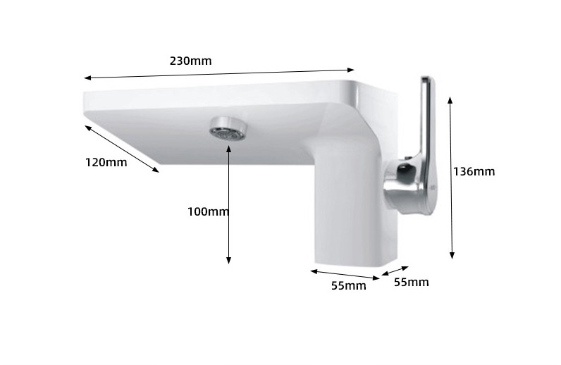 Grifo de agua para lavabo de latón con caja empotrada oculta caliente y fría montada en la superficie del baño