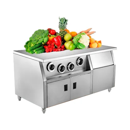 Stainless Steel Commercial Kitchen Island Cup Dispenser Work Bench with Wheels