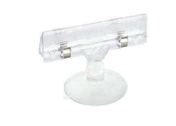 Powerful Suction Cup Holder, Pvc Retail Sign Holders With Spring Steel Clip 31285
