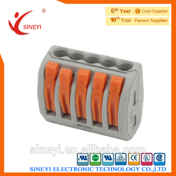 wago 222-415 Wiring Connector 5 pin Conductor spring Terminal Block with lever AWG 28-12