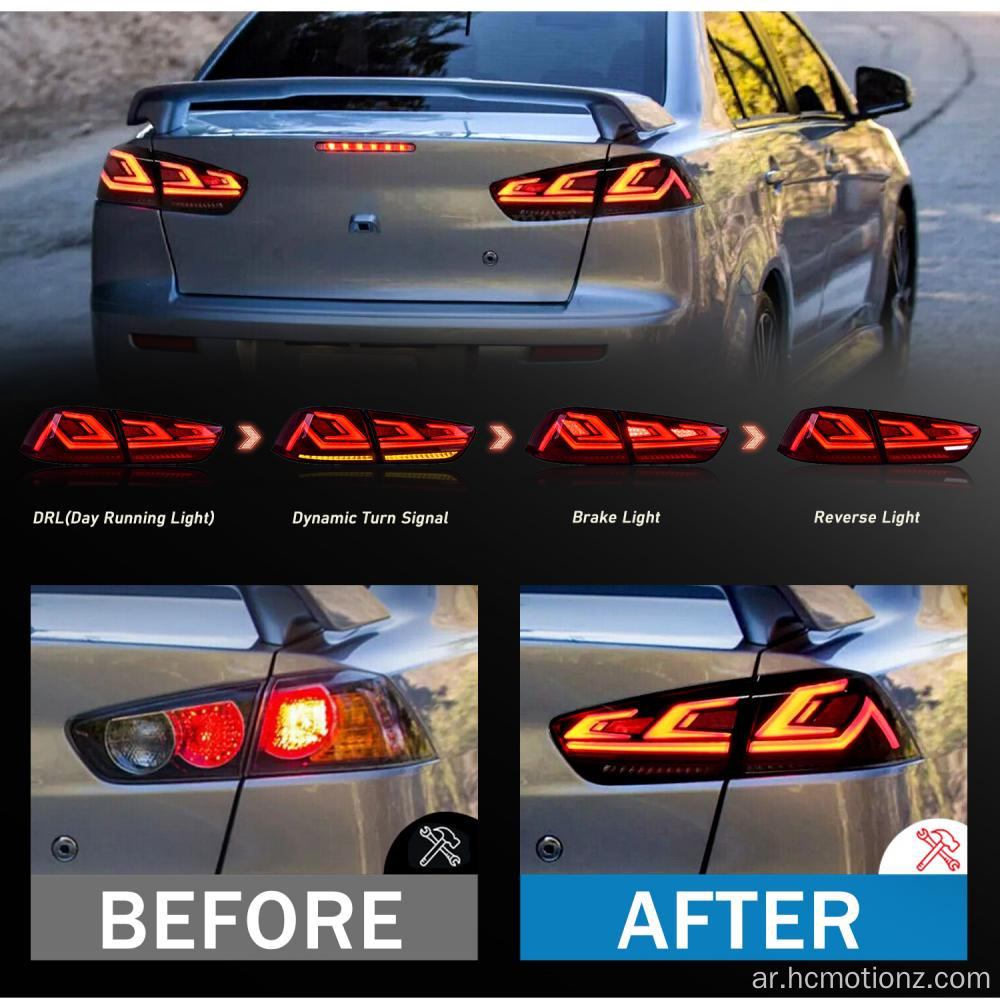 HCMOTIONZ 2007-2018 LED LED TAIL LIGHTS لـ MITSUBISHI LANCER