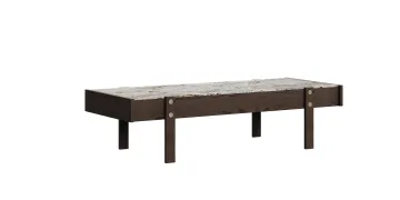 Solid Wood Mid-Century Coffee Table with Storage