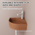 Wholesale High-Quality Triangular Concrete Basins - Orange Wall-Mounted Corner Bathroom Basin