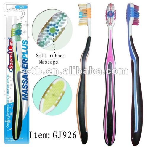 Cepillo de dientes de plástico de color adulto respetuoso con el medio ambiente oral