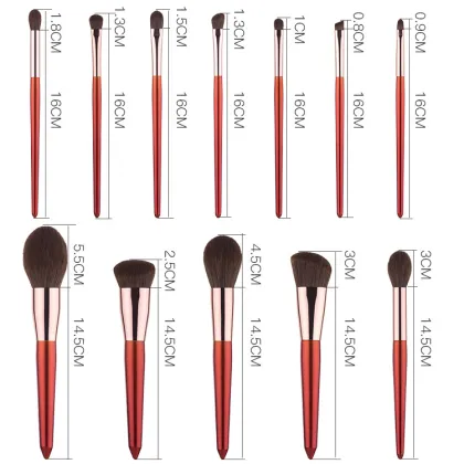 red makeup brush set Professional Cosmetics Kit