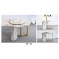 Marble dining table and chairs Modern Marble Stainless Steel Leg Round Dining Table Factory