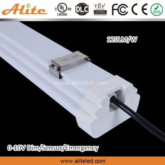 Alite 1.2m 36w/45w motion sensor emergency led tri-proof light 5 Years warranty CE ROHS TUV UL DLC