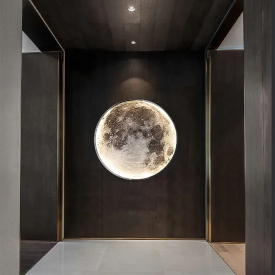 Minimalist LED Moon Wall Lamp: 10-inch, 15W, CCT Dimmable Night Light Bracket, LED Wall Moon Light