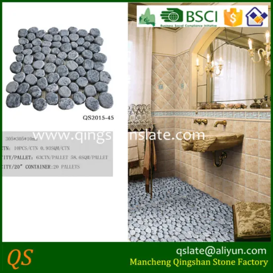 random round stone mosaic bathroom tiles
