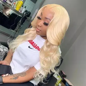 raw virgin cuticle aligned brazilian frontal human hair 613 blonde transparent lace front wig with baby hair for black women