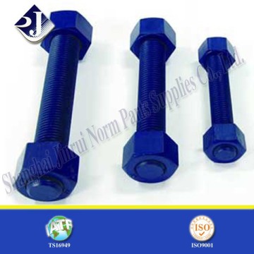 sgs Blue xylane a193 b7 stud bolt with 2h nut