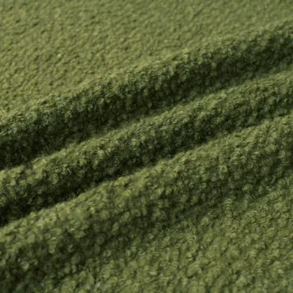 Mossy Green Sparkle Knit Wool Blend Fabric