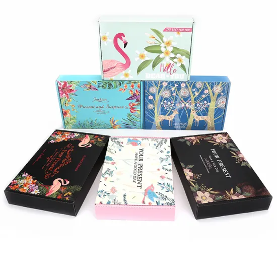 Flamingo pattern corrugated shipping box