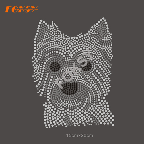 Yorkshire Terrier Dog Rhinestone Transfer Hot Fix Motif