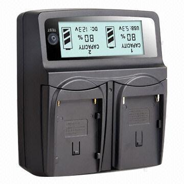 Dual camera battery charger with 5V 2A USB output LS-PC201