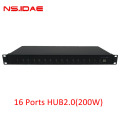 16 ports USB HUB2.0 200W Power