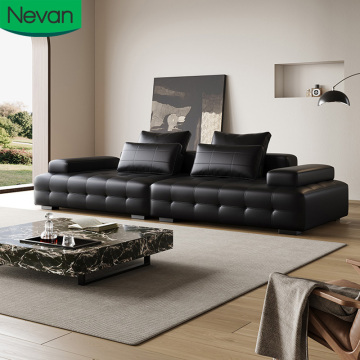2023 New European Italian Leather Sofa Set