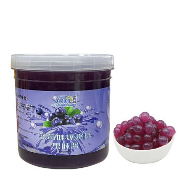 Blueberry Flavored Pearls in Pearl Milk Tea - 1.3 kg per Barrel
