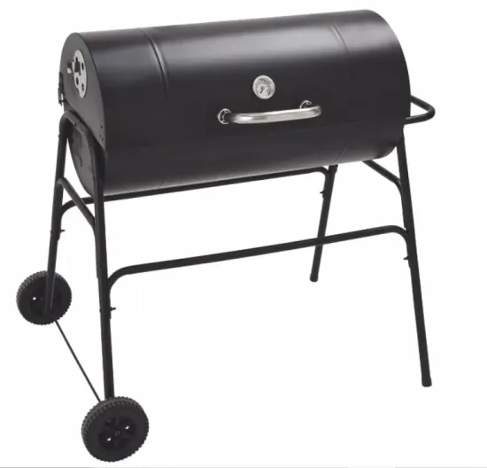 UK Europe market hot sale barrel barbecue smoker oil drum bbq grill  with wheels