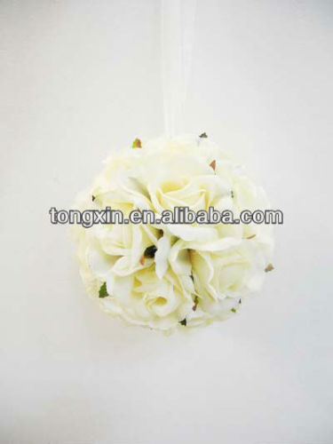 high quality plastic flower hot sale white rose flower ball
