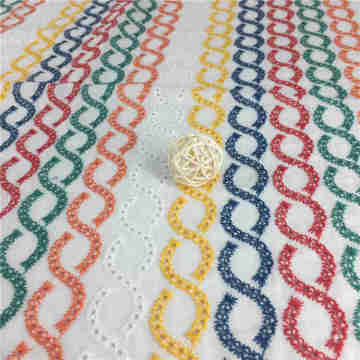 embroidered quality multi color embroidery fabric cotton