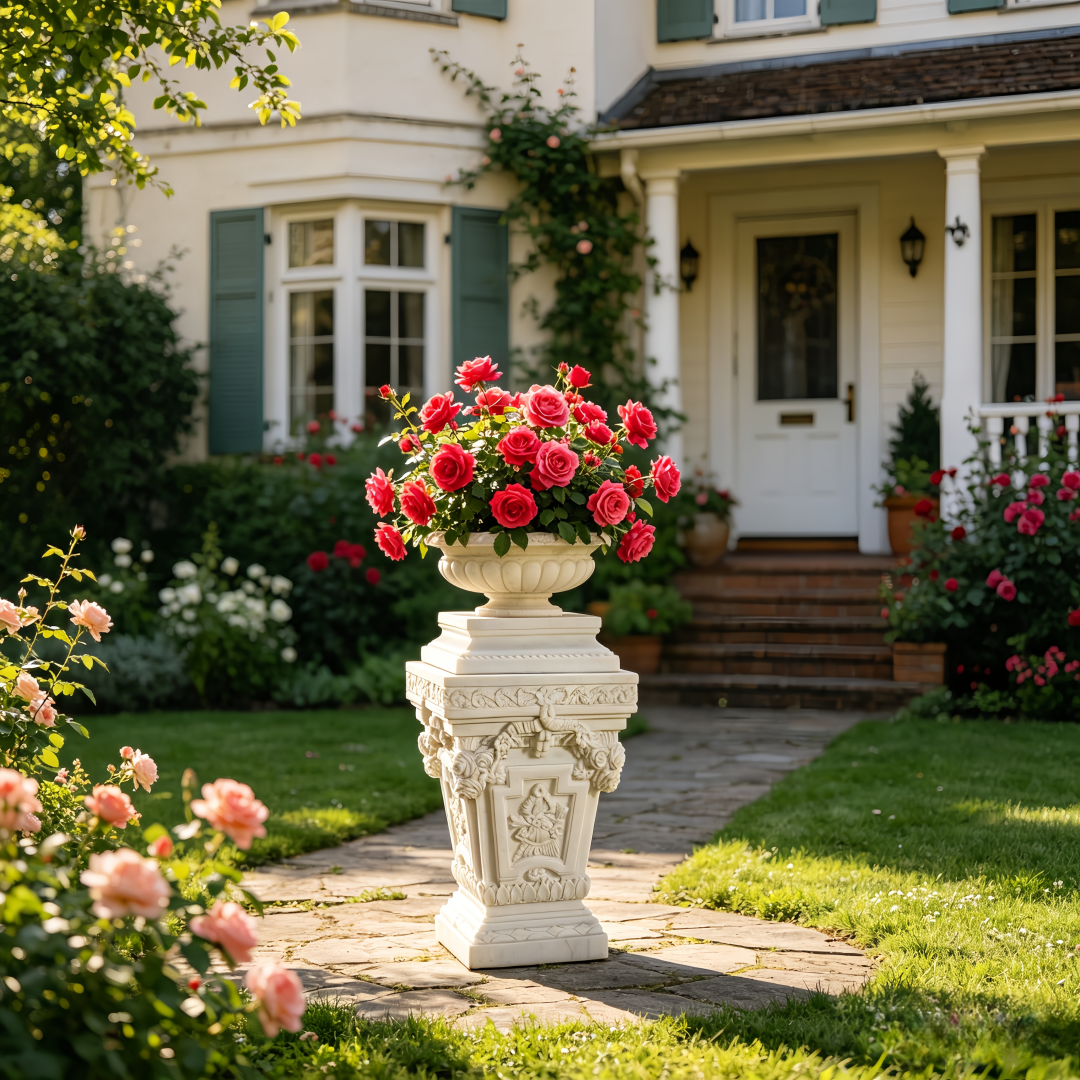 white-stone-carved-pedestal-PB0003A-carving-texture-detail