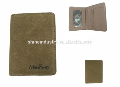 High Quality Brown Canvas Men Wallet