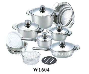 12pcs stainless steel cookware set(frypan, pot,casserole,saucepan)