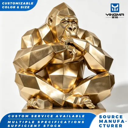 Polygon Style Gorilla Art Sculpture
